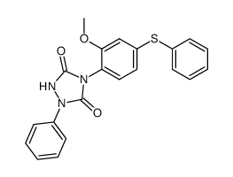 4-(2-methoxy-4-phenylsulfanyl-phenyl)-1-phenyl-[1,2,4]triazolidine-3,5-dione Structure