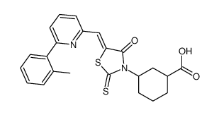 3-[4-oxo-2-thioxo-5-(6-o-tolylpyridin-2-ylmethylene)thiazolidin-3-yl]cyclohexanecarboxylic acid Structure