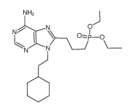 {3-[6-amino-9-(2-cyclohexylethyl)-9H-purin-8-yl]propyl}phosphonic acid diethyl ester结构式