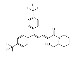 (E)-1-[2-(hydroxymethyl)piperidin-1-yl]-5,5-bis[(4-trifluoromethyl)phenyl]penta-2,4-dien-1-one结构式