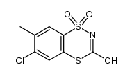 6-chloro-3-hydroxy-7-methyl-1,4,2-benzo-dithiazine 1,1-dioxide结构式