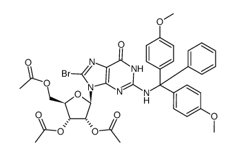 N-(4,4'-Dimethoxytrityl)-8-bromoguanosine 2',3',5'-Triacetate Structure