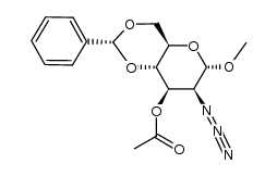 methyl 3-O-acetyl-2-azido-4,6-O-benzylidene-2-deoxy-α-D-mannopyranoside结构式