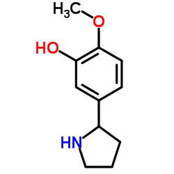 2-Methoxy-5-(2-pyrrolidinyl)phenol结构式