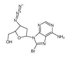 [(2S,3S,5R)-5-(6-amino-8-bromopurin-9-yl)-3-azidooxolan-2-yl]methanol结构式