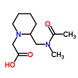 (2-{[Acetyl(methyl)amino]methyl}-1-piperidinyl)acetic acid结构式