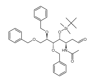 N-((3R,4R,5R,6R)-5,6,7-tris(benzyloxy)-4-((tert-butyldimethylsilyl)oxy)-1-oxoheptan-3-yl)acetamide结构式