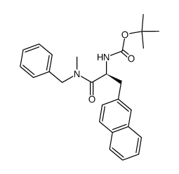 Boc-(S)-3-(2-naphthyl)alanyl-N-benzyl-N-methyl amide结构式