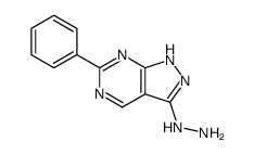 (6-phenyl-1H-pyrazolo<3,4-d>pyrimidin-3-yl)hydrazine Structure