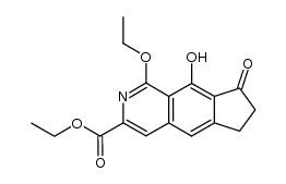 1-ethoxy-3-(ethoxycarbonyl)-7,8-dihydro-9-hydroxy-6H-cyclopent[g]isoquinolin-8-one结构式