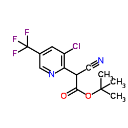 2-Methyl-2-propanyl [3-chloro-5-(trifluoromethyl)-2-pyridinyl](cyano)acetate结构式