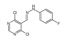 4,6-dichloro-5-((2-(4-fluorophenyl)hydrazono)methyl)pyrimidine结构式