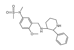 N-[4-Methoxy-3-({[(2S,3S)-2-phenyl-3-piperidinyl]amino}methyl)phe nyl]-N-methylmethanesulfonamide结构式