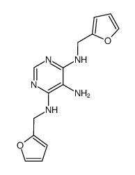 N4,N6-difurfuryl-pyrimidine-4,5,6-triamine Structure