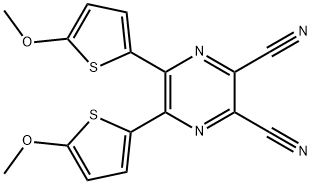 5,6-双(5-甲氧基噻吩-2-基)吡嗪-2,3-二碳腈结构式