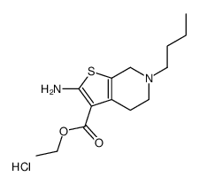 4,5,6,7-Tetrahydro-2-amino-6-butylthieno(2,3-c)pyridine-3-carboxylic a cid ethyl ester HCl结构式