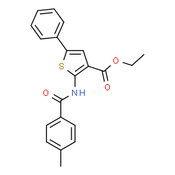 ethyl 2-[(4-methylbenzoyl)amino]-5-phenylthiophene-3-carboxylate structure