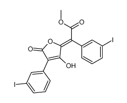 methyl (2Z)-2-[3-hydroxy-4-(3-iodophenyl)-5-oxofuran-2-ylidene]-2-(3-iodophenyl)acetate Structure