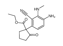 ethyl 1-(4-amino-2-cyano-3-methylaminophenyl)-2-oxo-cyclopentanecarboxylate结构式