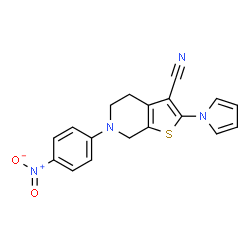 6-(4-Nitrophenyl)-2-(1H-pyrrol-1-yl)-4,5,6,7-tetrahydrothieno[2,3-c]pyridine-3-carbonitrile structure