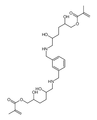 [6-[[3-[[[2,5-dihydroxy-6-(2-methylprop-2-enoyloxy)hexyl]amino]methyl]phenyl]methylamino]-2,5-dihydroxyhexyl] 2-methylprop-2-enoate结构式