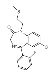 7-chloro-5-(2-fluoro-phenyl)-1-(2-methylsulfanyl-ethyl)-1,3-dihydro-benzo[e][1,4]diazepin-2-one结构式