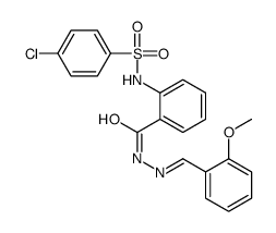 2-[(4-chlorophenyl)sulfonylamino]-N-[(2-methoxyphenyl)methylideneamino]benzamide结构式