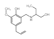 2-(((1-(Hydroxymethyl)propyl)amino)methyl)-6-methoxy-4-(2-propenyl)phenol结构式