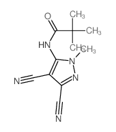 N-(4,5-dicyano-2-methyl-pyrazol-3-yl)-2,2-dimethyl-propanamide structure