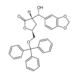 (2S,4S)-2-[(S)-(hydroxy)(3,4-methylenedioxyphenyl)methyl]-5-trityloxy-4-pentanolide Structure