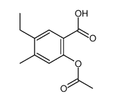 2-acetyloxy-5-ethyl-4-methylbenzoic acid Structure