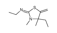 N,4-diethyl-3,4-dimethyl-5-methylidene-1,3-thiazolidin-2-imine结构式