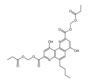 6-butyl-4,10-dioxo-1,4,7,10-tetrahydro-[1,7]phenanthroline-2,8-dicarboxylic acid bis-propionyloxymethyl ester Structure