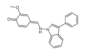 2-methoxy-4-[[(3-phenylindol-1-yl)amino]methylidene]cyclohexa-2,5-dien-1-one Structure