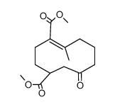 cis-6.9-Dicarbomethoxy-5-methylcyclodeca-5-en-1-on Structure