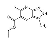 3-amino-6-methyl-1(2)H-pyrazolo[3,4-b]pyridine-5-carboxylic acid ethyl ester Structure