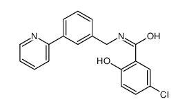 5-chloro-2-hydroxy-N-[(3-pyridin-2-ylphenyl)methyl]benzamide结构式