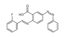 2-[(2-fluorophenyl)methylideneamino]-5-phenyldiazenylbenzoic acid结构式