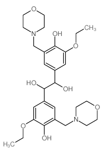 1,2-bis[3-ethoxy-4-hydroxy-5-(morpholin-4-ylmethyl)phenyl]ethane-1,2-diol structure