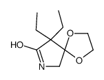 9,9-diethyl-1,4-dioxa-7-azaspiro[4.4]nonan-8-one结构式
