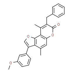 8-benzyl-3-(3-methoxyphenyl)-4,9-dimethylfuro[2,3-f]chromen-7-one picture