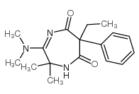 1H-1,4-Diazepine-5,7(2H,6H)-dione, 3-(dimethylamino)-6-ethyl-2,2-dimet hyl-6-phenyl-结构式