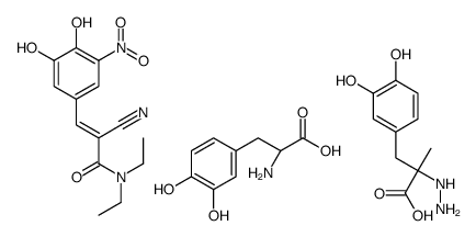 (2S)-2-amino-3-(3,4-dihydroxyphenyl)propanoic acid,(E)-2-cyano-3-(3,4-dihydroxy-5-nitrophenyl)-N,N-diethylprop-2-enamide,(2S)-3-(3,4-dihydroxyphenyl)-2-hydrazinyl-2-methylpropanoic acid结构式