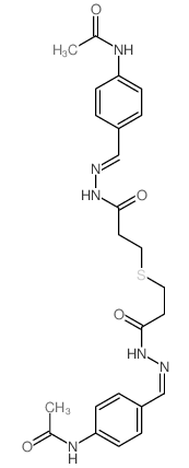 N-[(4-acetamidophenyl)methylideneamino]-3-[2-[[(4-acetamidophenyl)methylideneamino]carbamoyl]ethylsulfanyl]propanamide结构式