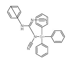 cyano-(N-cyano-N-phenyl-carbamimidoyl)azanide; triphenyltin Structure