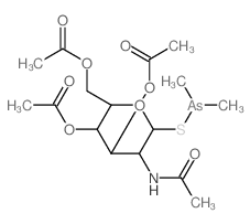 b-D-Glucopyranose,2-(acetylamino)-2-deoxy-1-thio-, 3,4,6-triacetate 1-(dimethylarsinite) (9CI) Structure