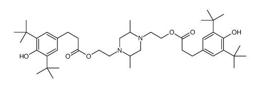 (2,5-dimethylpiperazine-1,4-diyl)diethylene bis[3-[3,5-di-tert-butyl-4-hydroxyphenyl]propionate] structure