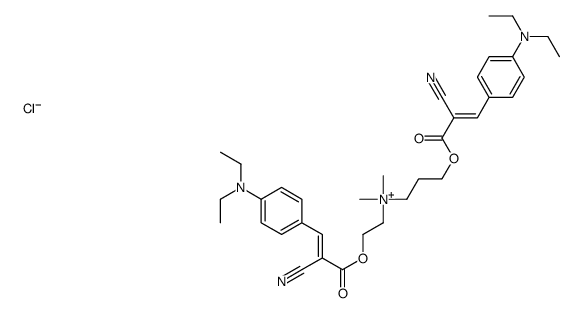 [2-[[2-cyano-3-[4-(diethylamino)phenyl]-1-oxoallyl]oxy]ethyl][3-[[2-cyano-3-[4-(diethylamino)phenyl]-1-oxoallyl]oxy]propyl]dimethylammonium chloride picture