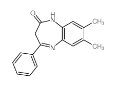 7,8-Dimethyl-4-phenyl-1,3-dihydro-2H-1,5-benzodiazepin-2-one结构式