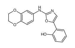 2-[2-(2,3-dihydro-1,4-benzodioxin-6-ylamino)-1,3-oxazol-5-yl]phenol Structure